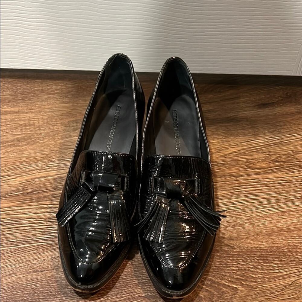 Rebecca Minkoff Black Patent Leather Flats with Tassels